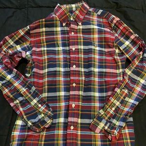 - [ ] Ralph Lauren Men’s Dressed Shirt, Maroon Navy Striped, Medium, Classic Fit